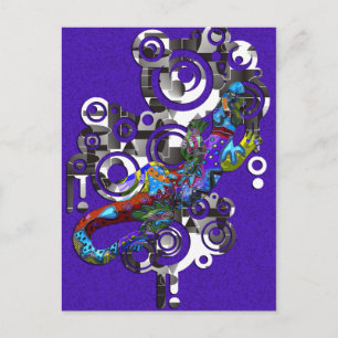 Abstract BALI Gecko Postcard