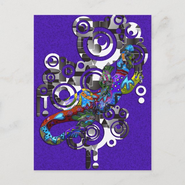 Abstract BALI Gecko Postcard (Front)