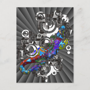 Abstract BALI Gecko Postcard