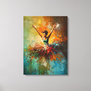 Abstract Ballerina Dance Art Canvas Print