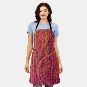 Abstract Bamboo Forest Sunset Orange Apron