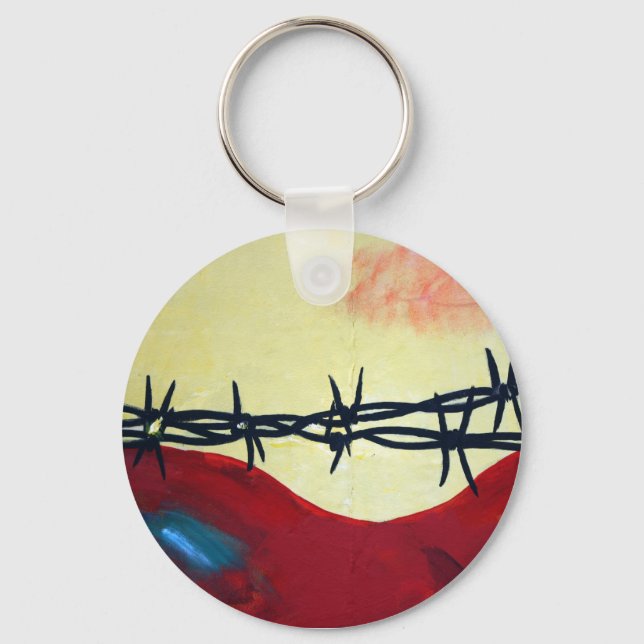 Abstract - barbed wire key ring (Front)