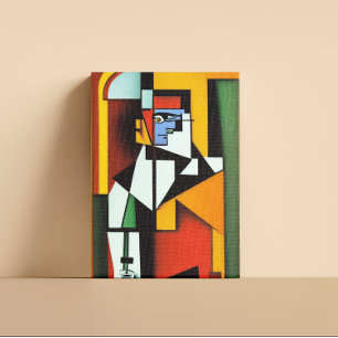 Abstract Bartender Cubist  Canvas Print