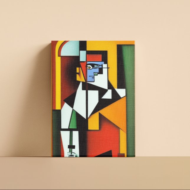 Abstract Bartender Cubist  Canvas Print (Creator Uploaded)