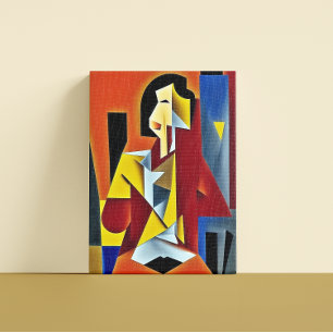 Abstract Bartender Cubist Canvas Print