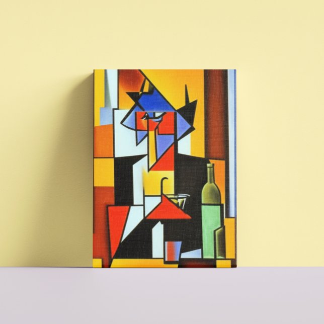 Abstract Bartender Cubist  Canvas Print (Creator Uploaded)