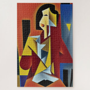 Abstract Bartender Cubist Jigsaw Puzzle