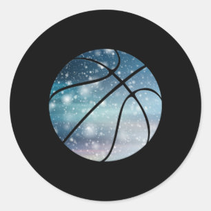 Abstract Basketball Design - Motivational Sports - Classic Round Sticker