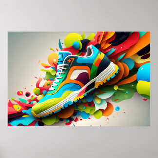 Abstract Basketball Shoe Poster