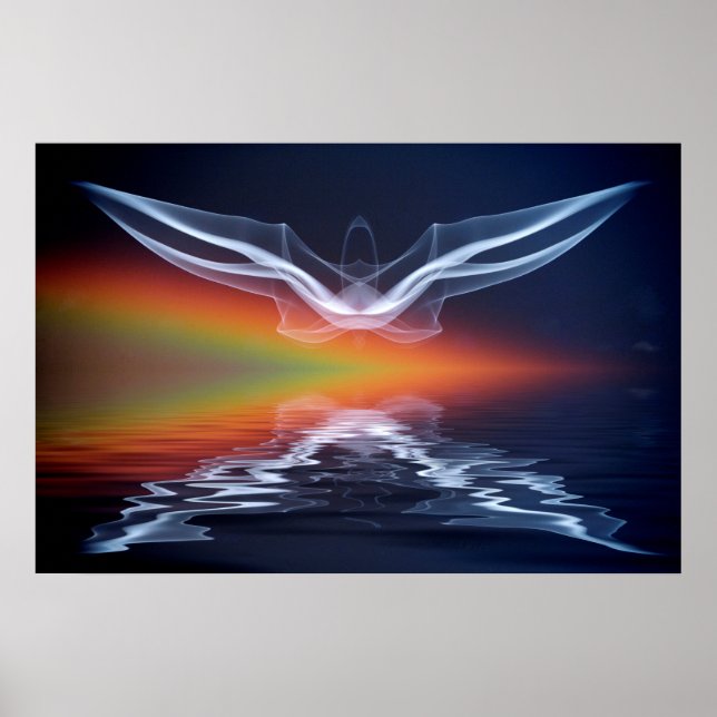 Abstract Bat Silhouette Poster (Front)