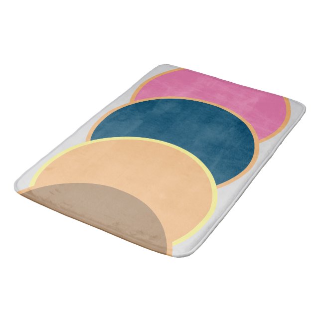 Abstract Bath Mat - Colourful Framed Crest (Angled)