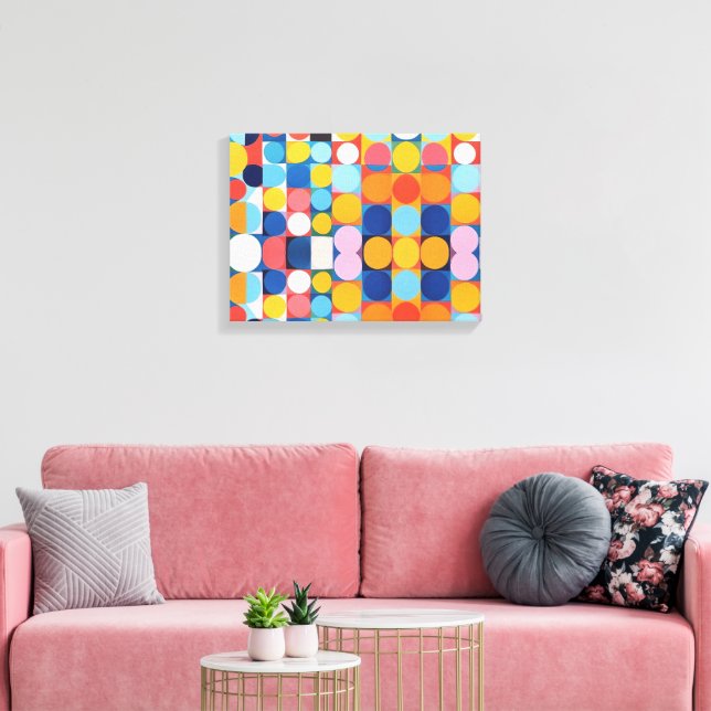 Abstract Bauhaus Geometric Art Canvas Print (Insitu(LivingRoom))