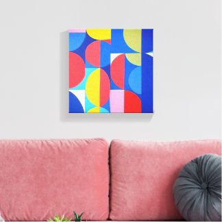 Abstract Bauhaus Geometric Art Canvas Print