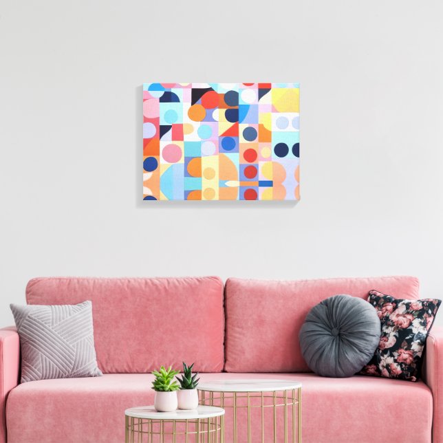 Abstract Bauhaus Geometric Art Canvas Print (Insitu(LivingRoom))