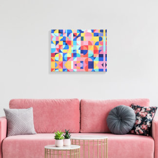 Abstract Bauhaus Geometric Art Canvas Print