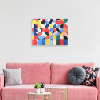 Abstract Bauhaus Geometric Art Canvas Print