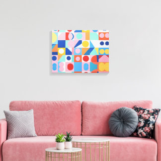 Abstract Bauhaus Geometric Art Canvas Print