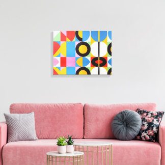 Abstract Bauhaus Geometric Art Canvas Print