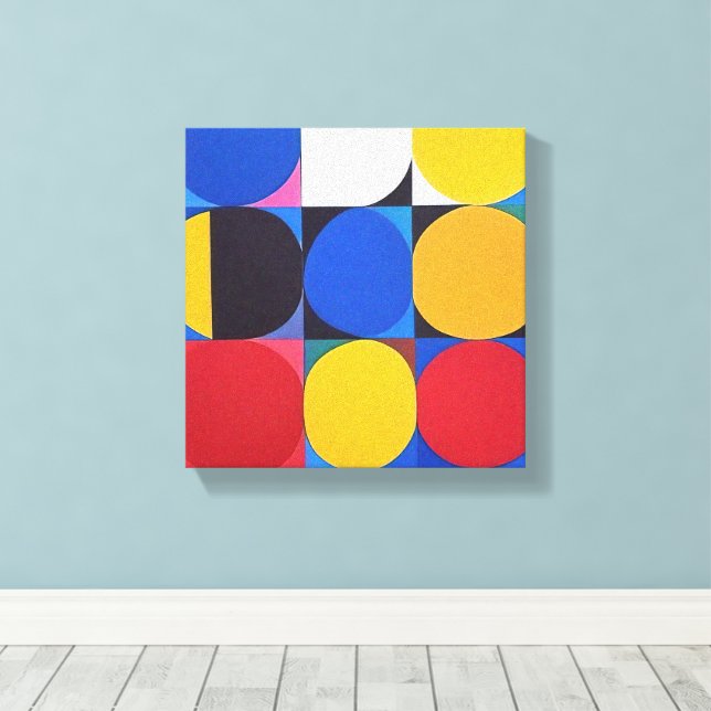 Abstract Bauhaus Geometric Art Canvas Print (Insitu(Wood Floor))
