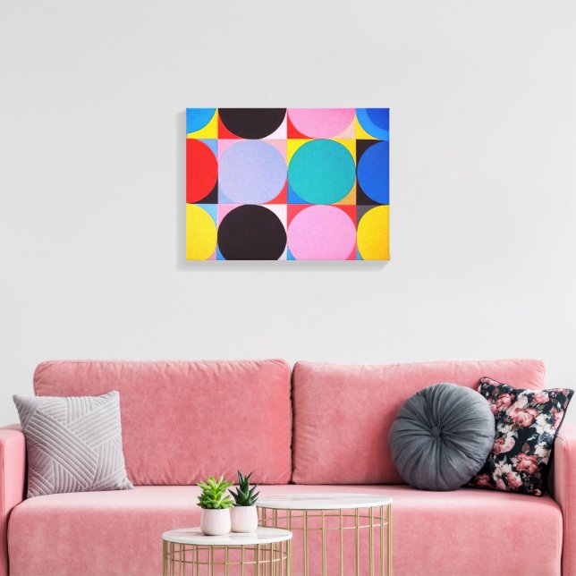 Abstract Bauhaus Geometric Art Canvas Print (Insitu(LivingRoom))