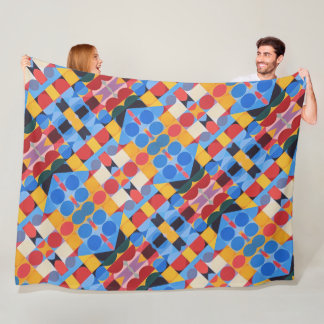 Abstract Bauhaus Geometric Art Fleece Blanket