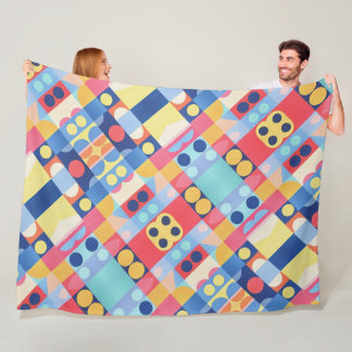 Abstract Bauhaus Geometric Art Fleece Blanket
