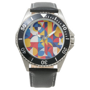Abstract Bauhaus Geometric Art Watch