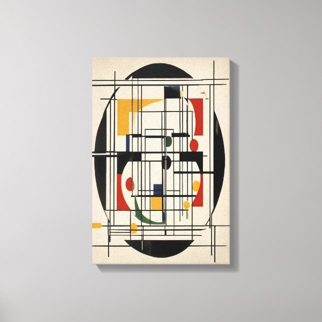 Abstract Bauhaus Geometric Modern Minimalist Art Canvas Print (Front)