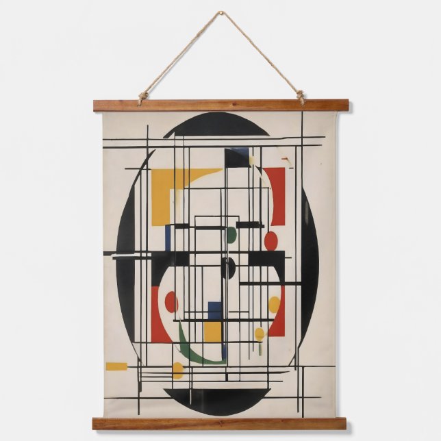 Abstract Bauhaus Geometric Modern Minimalist Art Hanging Tapestry (Front)