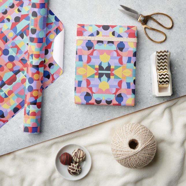 Abstract Bauhaus Pattern Art Wrapping Paper (Crafts)