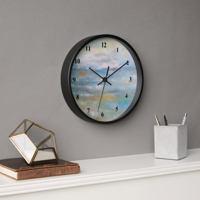Abstract Beach Coastal Art Clock (Office)