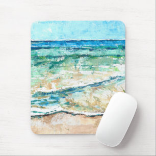 Abstract Beach Coastal Shoreline Artwork Mouse Mat
