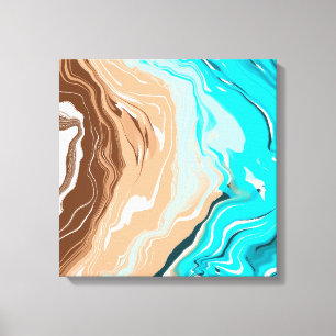 Abstract Beach Fluid Art  Canvas Print