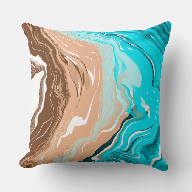 Abstract Beach Fluid Art  Cushion (Front)