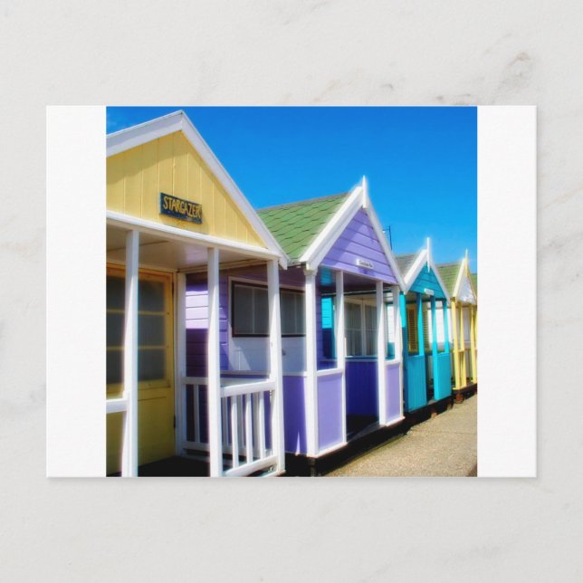 Abstract Beach Huts Postcard (Front)