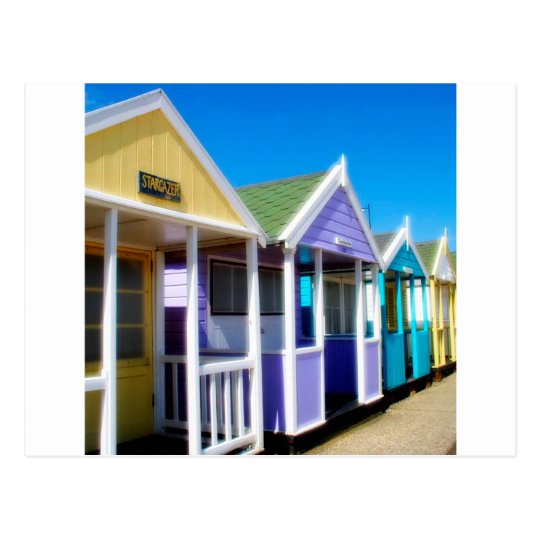 Abstract Beach Huts Postcard