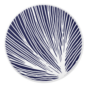 Abstract Beach Scallop Seashell Ceramic Knob