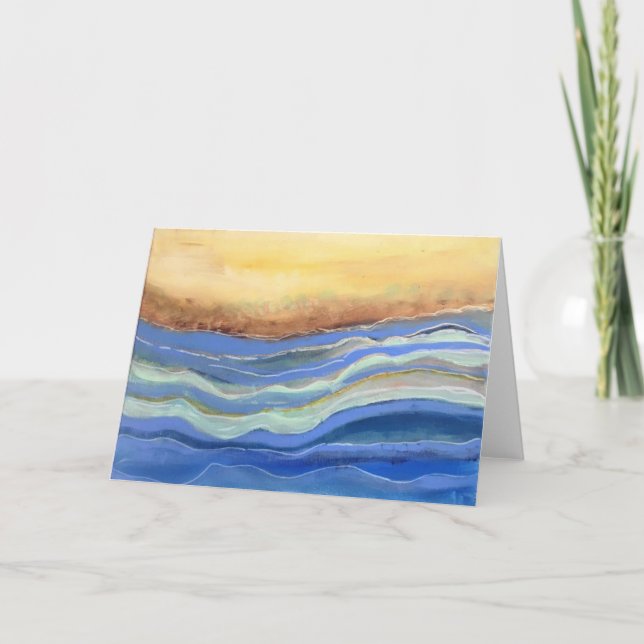 Abstract Beach Stationery, Blank Inside Note Card (Front)