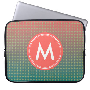 Abstract Beach Sunset Colour Blend Monogram Laptop Sleeve