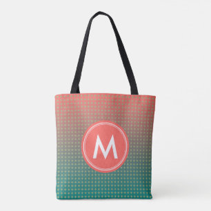 Abstract Beach Sunset Colour Blend Monogram Name Tote Bag