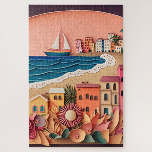 Abstract Beach Town Background Jigsaw Puzzle
