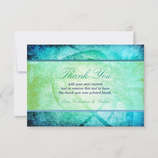 Abstract Beach Watercolor  Thank You Cards (Front)