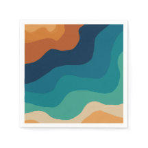 Abstract beach waves 70s style