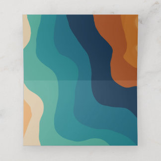 Abstract beach waves 70s style place card
