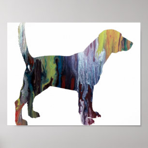 Abstract Beagle Silhouette Poster