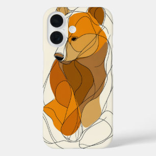 Abstract Bear Cub Silhouette iPhone 16 Case