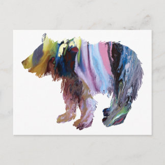 Abstract Bear cub Silhouette Postcard