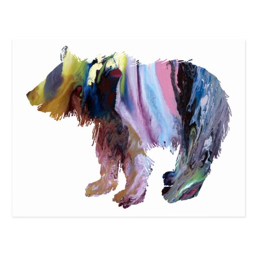 Image of Abstract Bear cub Silhouette Postcard