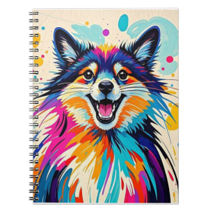 Abstract bear cute funny happy animal art  notebook