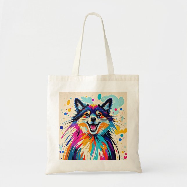 Abstract bear cute funny happy animal art  tote bag (Front)